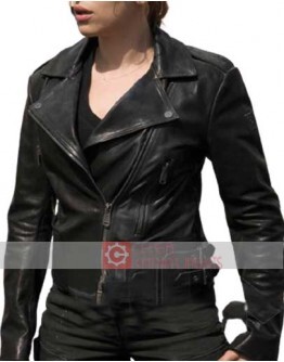 Black Widow Scarlett Johansson (Natasha Romanoff) Motorcycle Jacket