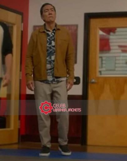 Cobra Kai S 05 Yuji Okumoto (Chozen Toguchi) Brown Jacket