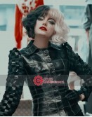 Cruella 2021 Emma Stone (Estella) Black Leather Jacket