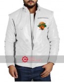 Cobra Kai S 01 Pat Morita (Mr. Miyagi) White Leather Jacket