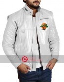 Cobra Kai S 01 Pat Morita (Mr. Miyagi) White Leather Jacket