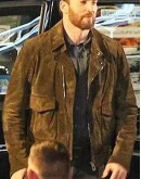 Ghosted 2023 Chris Evans Suede Leather Jacket