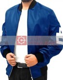 8 Ball Red & White Bomber Leather Jacket