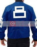 8 Ball Red & White Bomber Leather Jacket