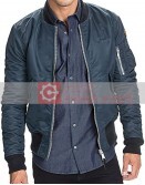 Mens Blue Corduroy Bomber Jacket