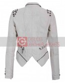 Womens White Studded Punk Jacket