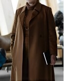 Succession S04 Gerri Kellman Wool Brown Coat