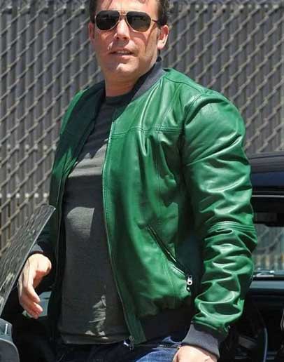 Ben Affleck Green Leather Jacket