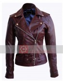 Brando Women Distressed Belt Jacket