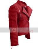 Leather Skin Red Women Brando Style Jacket
