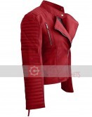 Leather Skin Red Women Brando Style Jacket