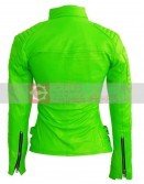 Leather Skin Women Parrot Green Jacket
