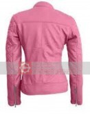 Leather Skin Women Pink Quilted Jacket