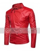 Men's Red Biker Leather Jacket