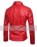 Men's Red Biker Leather Jacket
