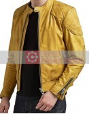 Men's Quilted Snap Tab Collar Yellow Jacket