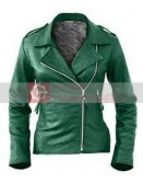 Women Brando Style Green Jacket