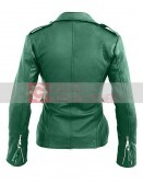 Women Brando Style Green Jacket