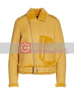 Women’s Orange Shearling Jacket