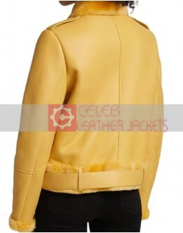Women’s Orange Shearling Jacket