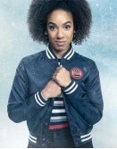 Doctor Who (Bill) Pearl Mackie Satin Varsity Jacket