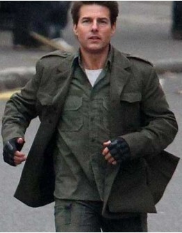 Edge of Tomorrow Tom Cruise (Cage) Green Wool Coat 