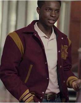 Sex Education Jackson Marchetti Maroon Bomber Jacket