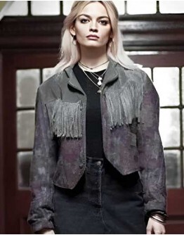 Sex Education Maeve Wiley Fringe Leather Jacket