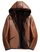Mens Brown Hooded Jacket