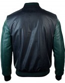 Mens Synthetic Black Baseball Jacket