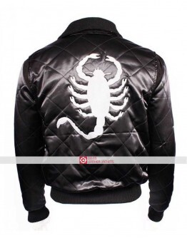Drive Scorpion Ryan Gosling Black & White Satin Jacket