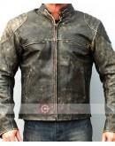 Distressed Hooligan Leather Biker Jacket