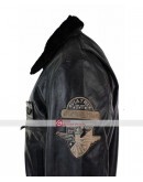 Aviatrix Mens Black Aviator Fur Leather Jacket