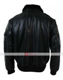 Aviatrix Mens Black Aviator Fur Leather Jacket