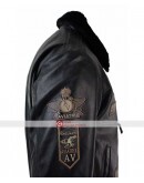 Aviatrix Mens Black Aviator Fur Leather Jacket