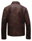 Cafe Racer Brown Shirt Collar Leather Jacket