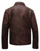 Cafe Racer Brown Shirt Collar Leather Jacket