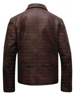 Cafe Racer Brown Shirt Collar Leather Jacket