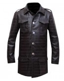 German Cafe Racer Brown Leather Blazer Coat