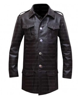 German Cafe Racer Brown Leather Blazer Coat