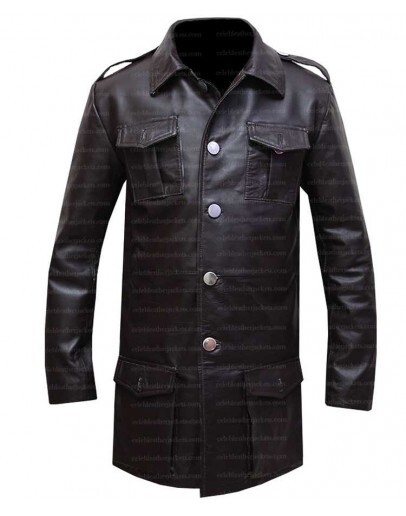 German Cafe Racer Brown Leather Blazer Coat