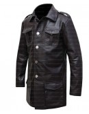 German Cafe Racer Brown Leather Blazer Coat