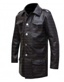 German Cafe Racer Brown Leather Blazer Coat