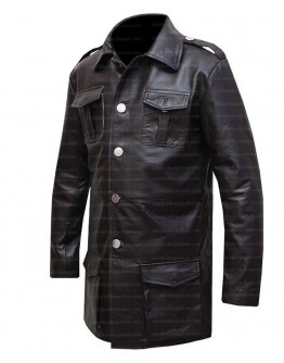 German Cafe Racer Brown Leather Blazer Coat