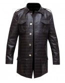 German Cafe Racer Brown Leather Blazer Coat