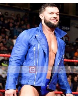 WWE Finn Balor Blue Leather Jacket