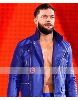 WWE Finn Balor Blue Leather Jacket