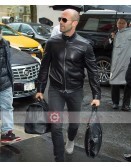 Jason Statham Travel Outfit Black Leather Jacket