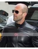 Jason Statham Travel Outfit Black Leather Jacket