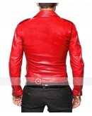Cafe Racer Brando Biker Vintage Classic Red Motorcycle Leather Jacket